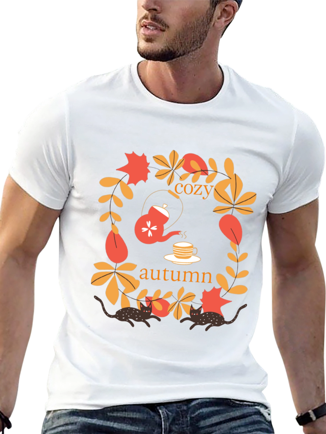 Cozy Autumn Cats T-Shirt
