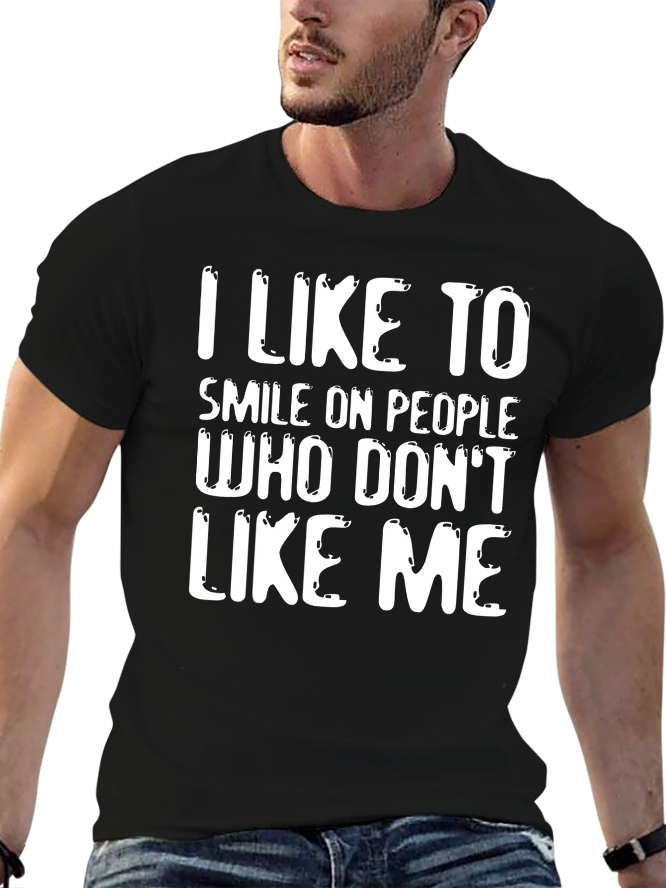Funny Sarcastic Graphic T-Shirt - I Like to Smile