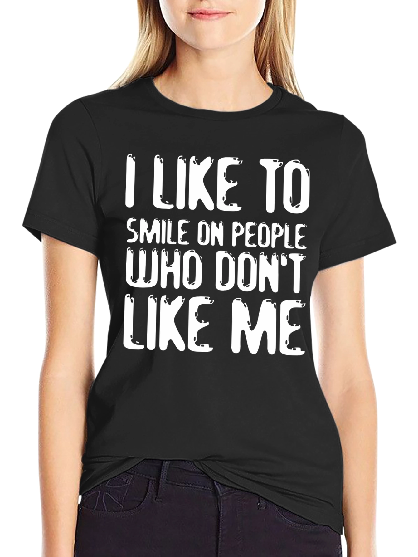 Funny Sarcastic Graphic T-Shirt - I Like to Smile