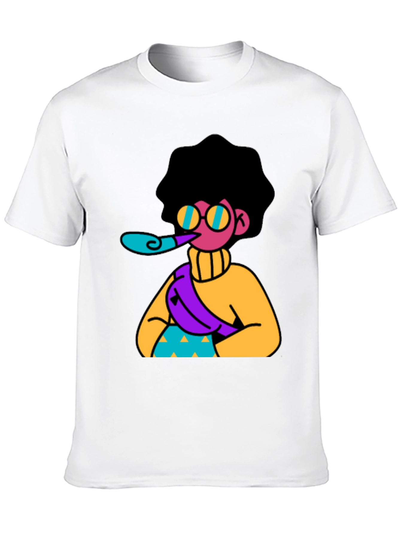 Fun Cartoon Graphic T-Shirt - Black