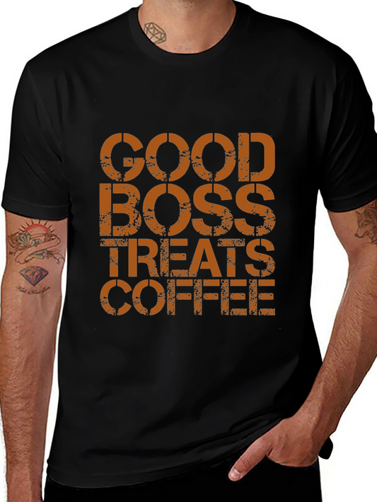Good Boss Treats Coffee - Mens Black T-Shirt