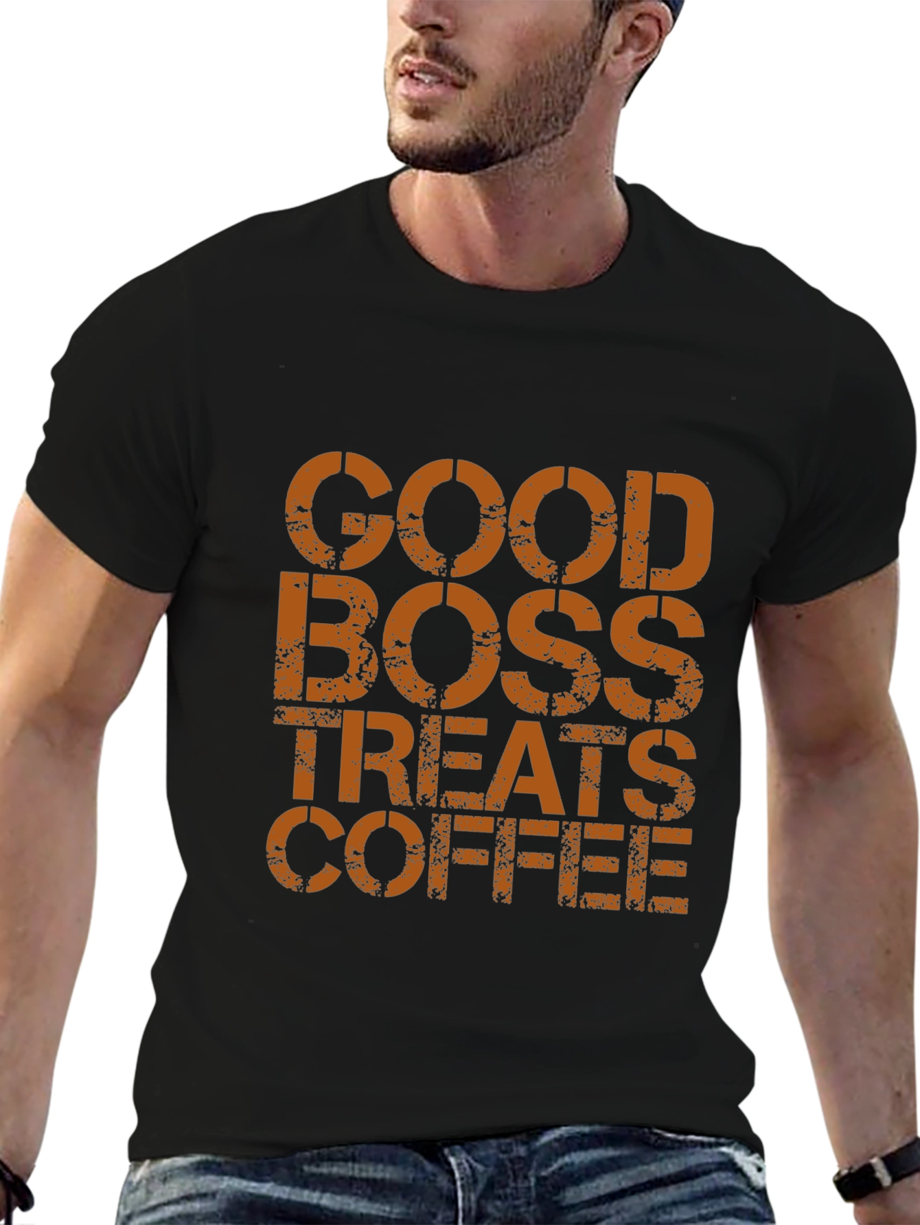 Good Boss Treats Coffee - Mens Black T-Shirt