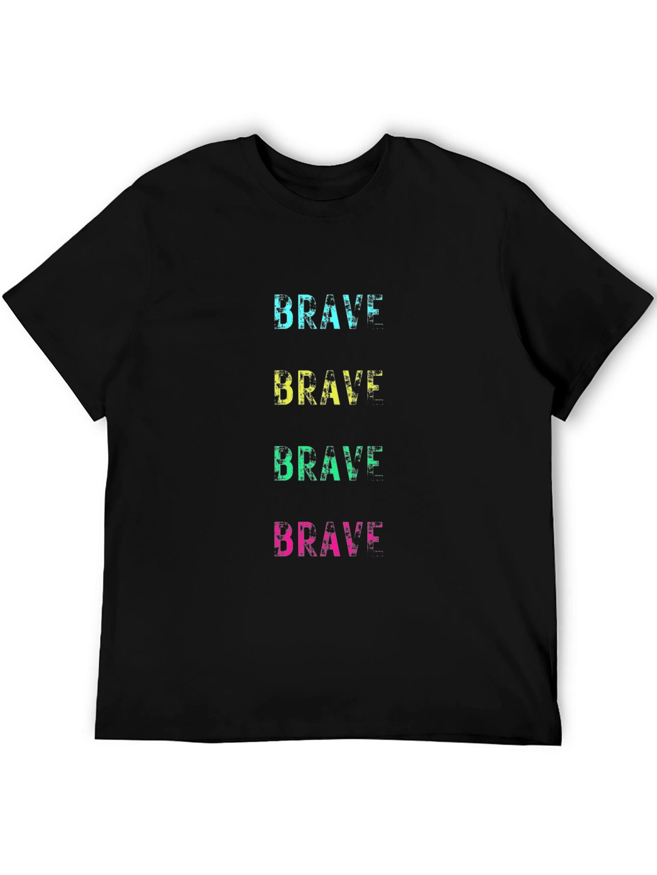 Mens Brave Graphic Print Crew Neck T-Shirt