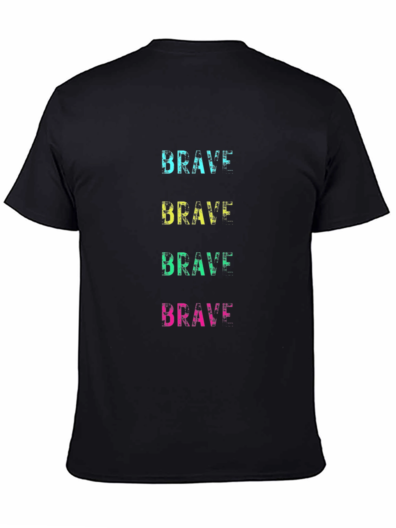 Mens Brave Graphic Print Crew Neck T-Shirt