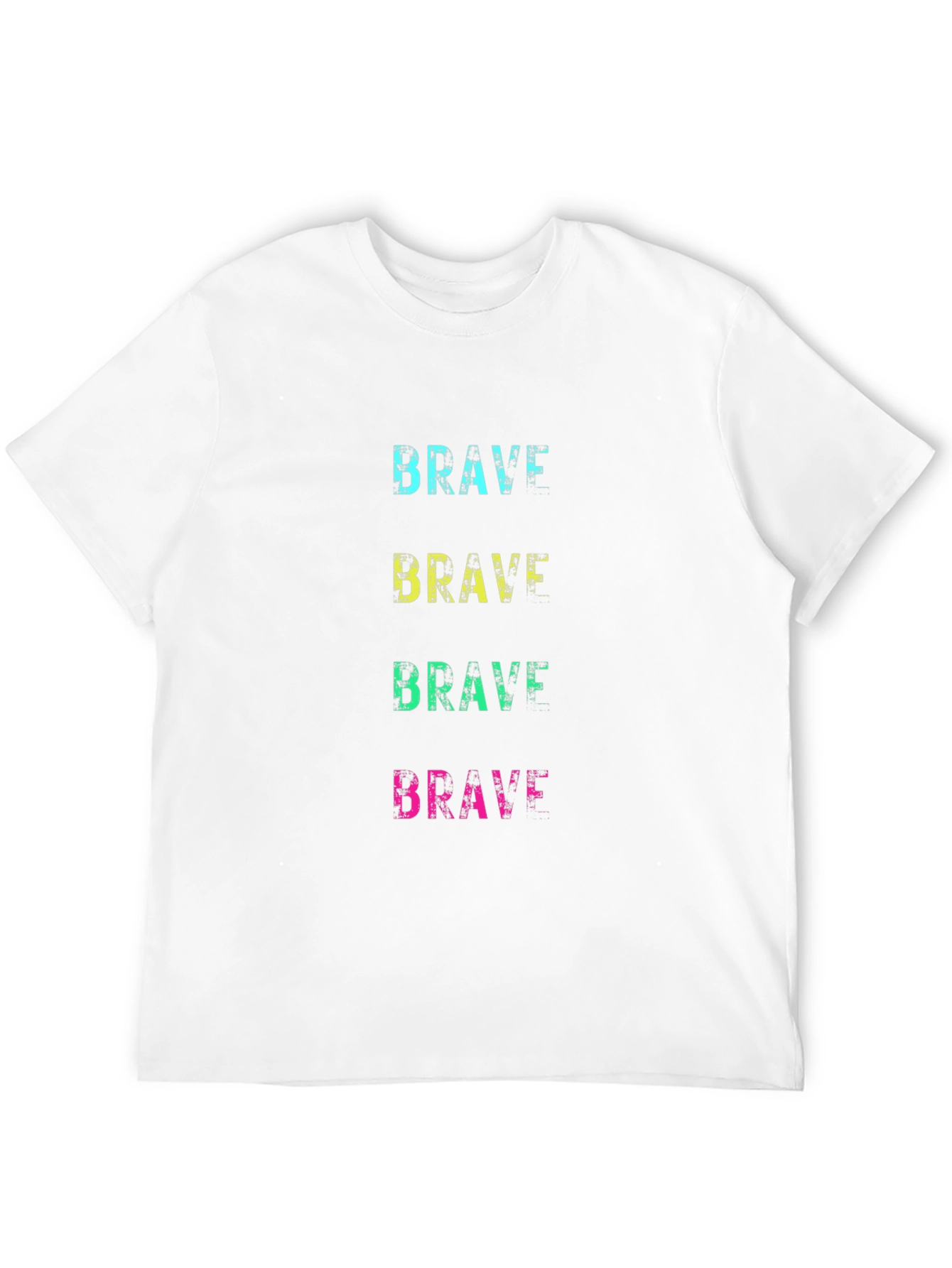 Mens Brave Graphic Print Crew Neck T-Shirt