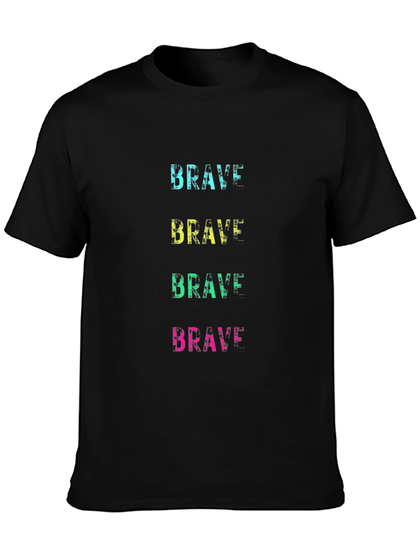 Mens Brave Graphic Print Crew Neck T-Shirt