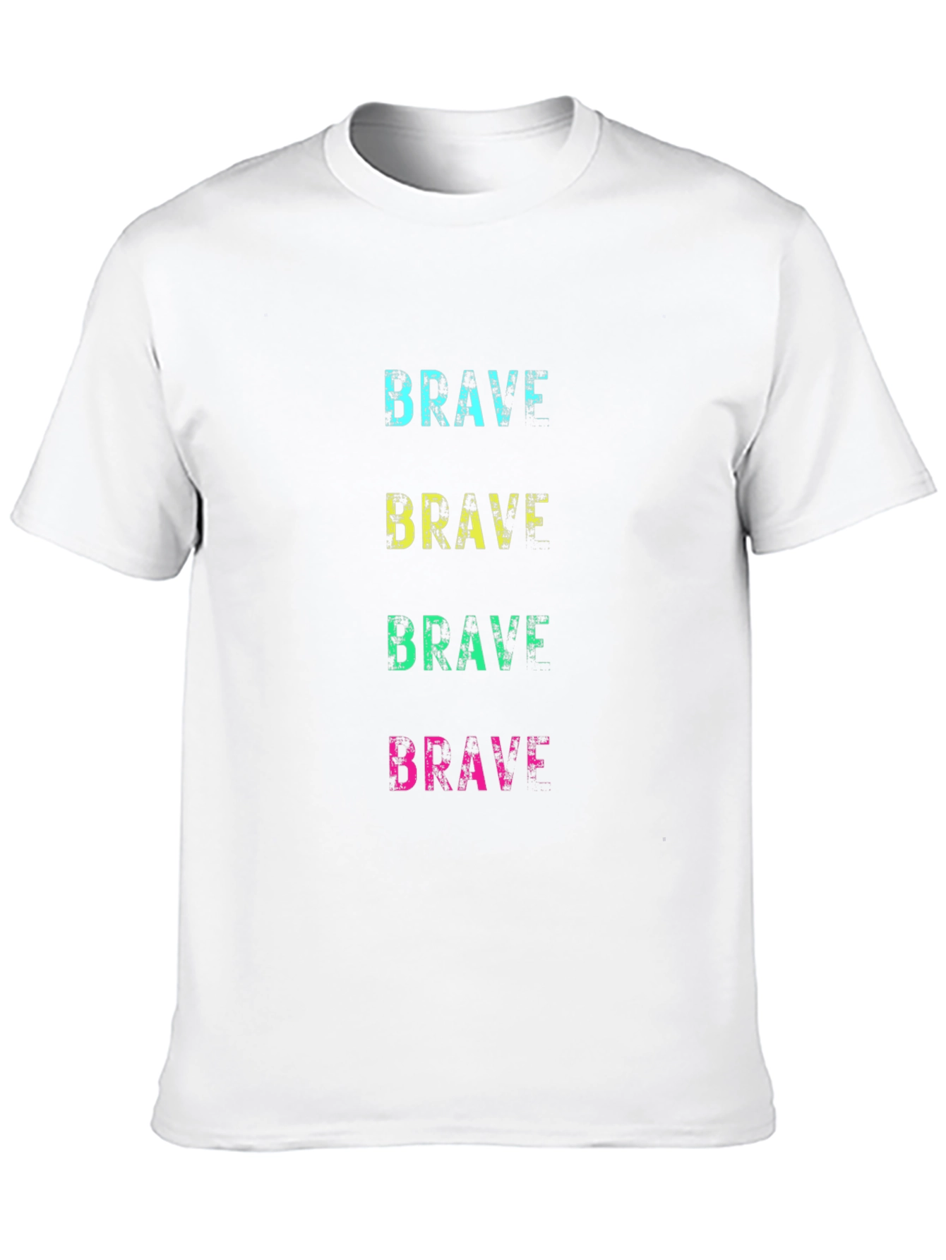 Mens Brave Graphic Print Crew Neck T-Shirt
