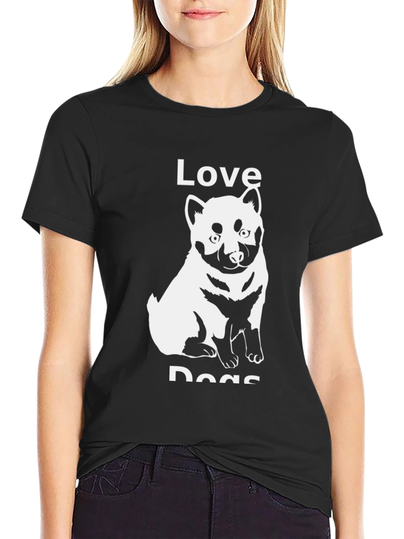 Love Dogs Black T-Shirt - Dog Lover Tee