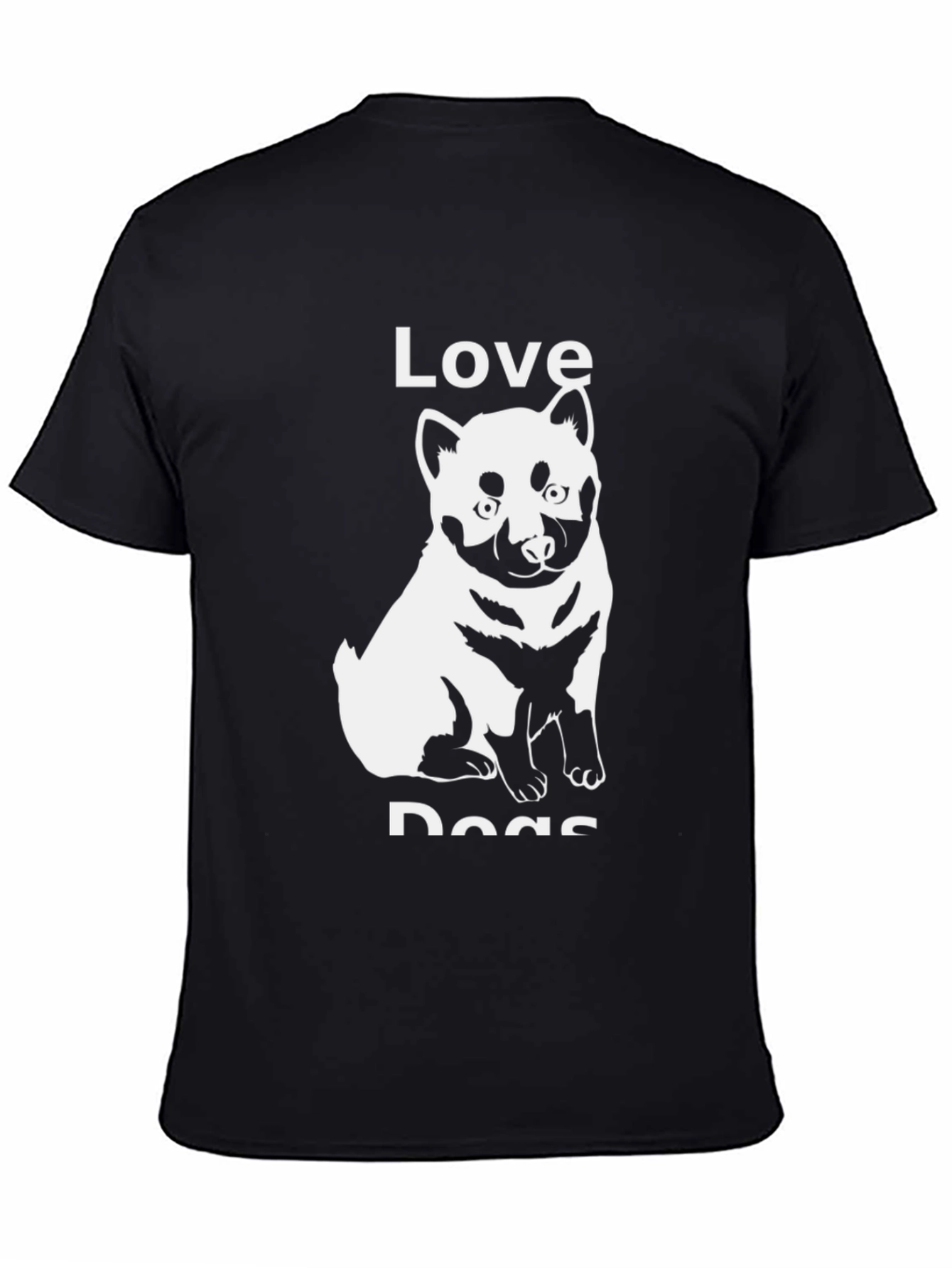 Love Dogs Black T-Shirt - Dog Lover Tee