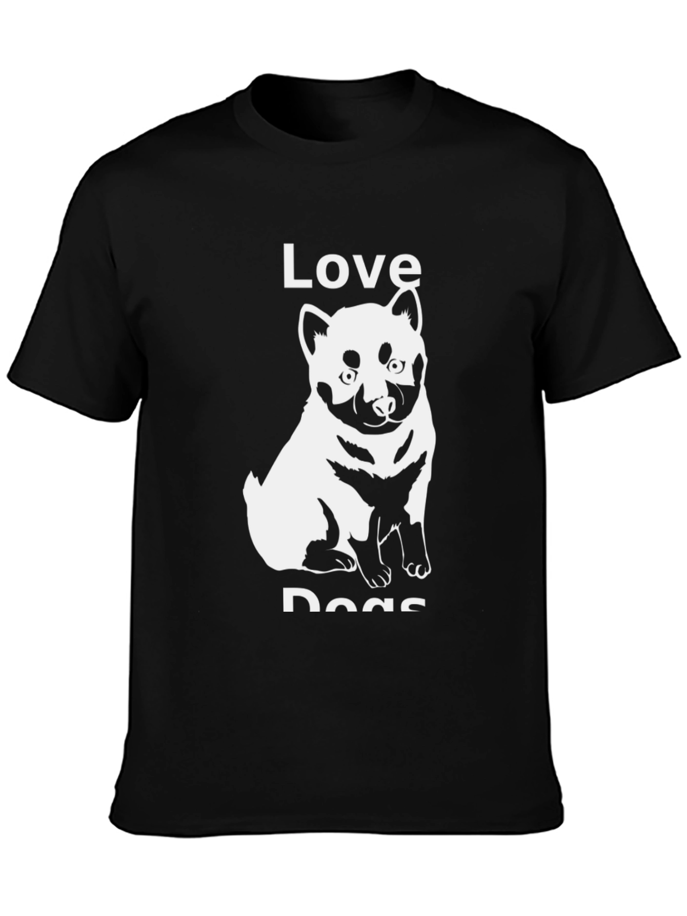 Love Dogs Black T-Shirt - Dog Lover Tee
