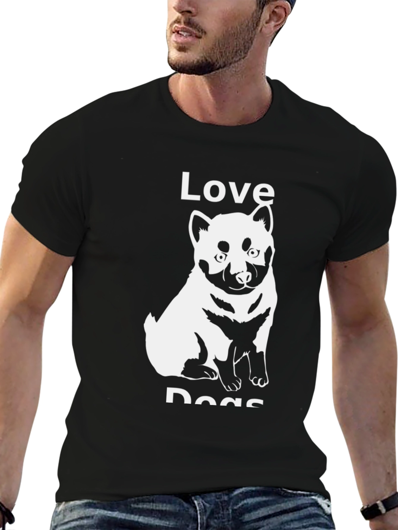 Love Dogs Black T-Shirt - Dog Lover Tee