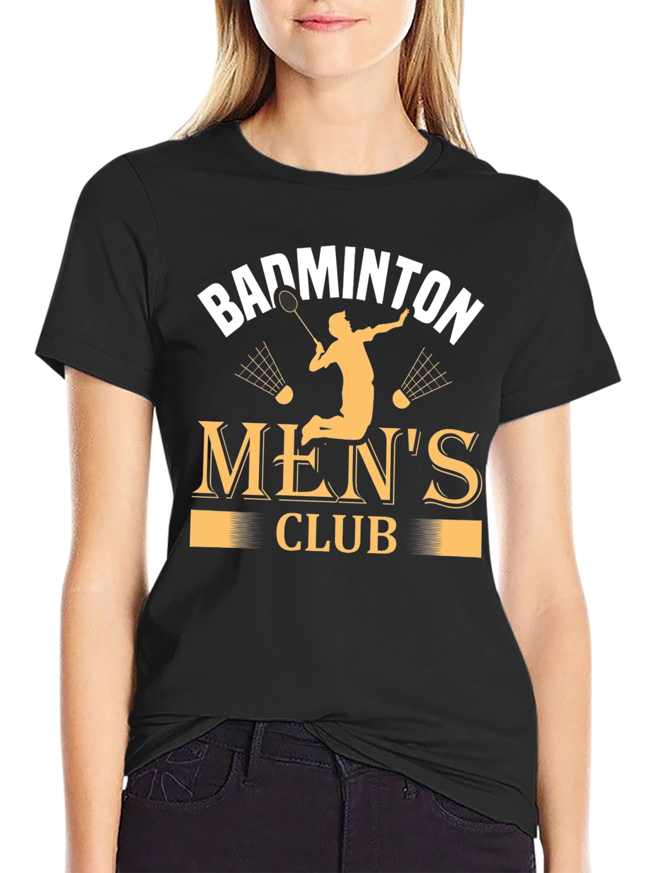 Badminton Mens Club Graphic Tee - Black