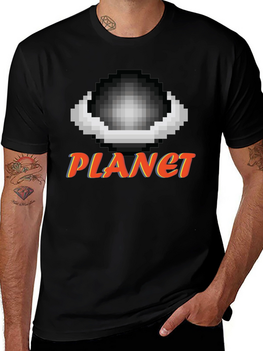 Pixel Planet T-Shirt - Retro Gaming Style