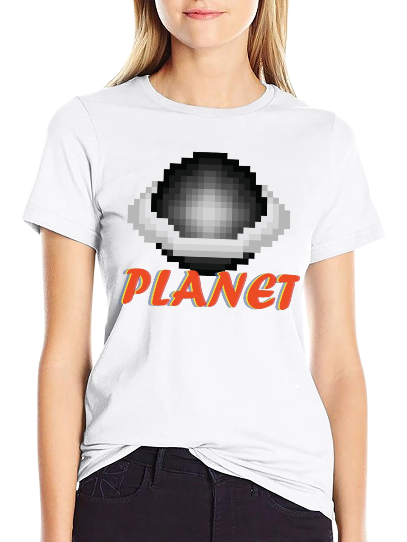 Pixel Planet T-Shirt - Retro Gaming Style