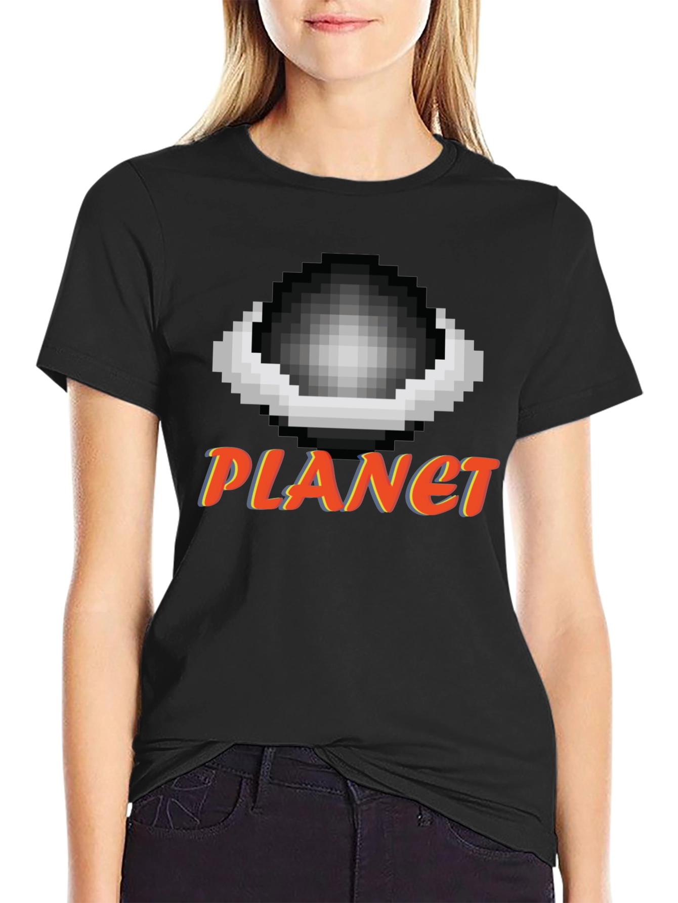 Pixel Planet T-Shirt - Retro Gaming Style