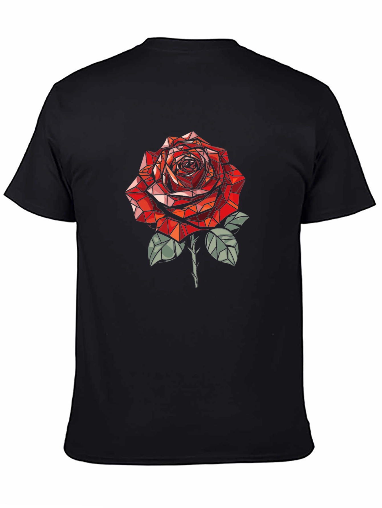 Geometric Rose Graphic T-Shirt
