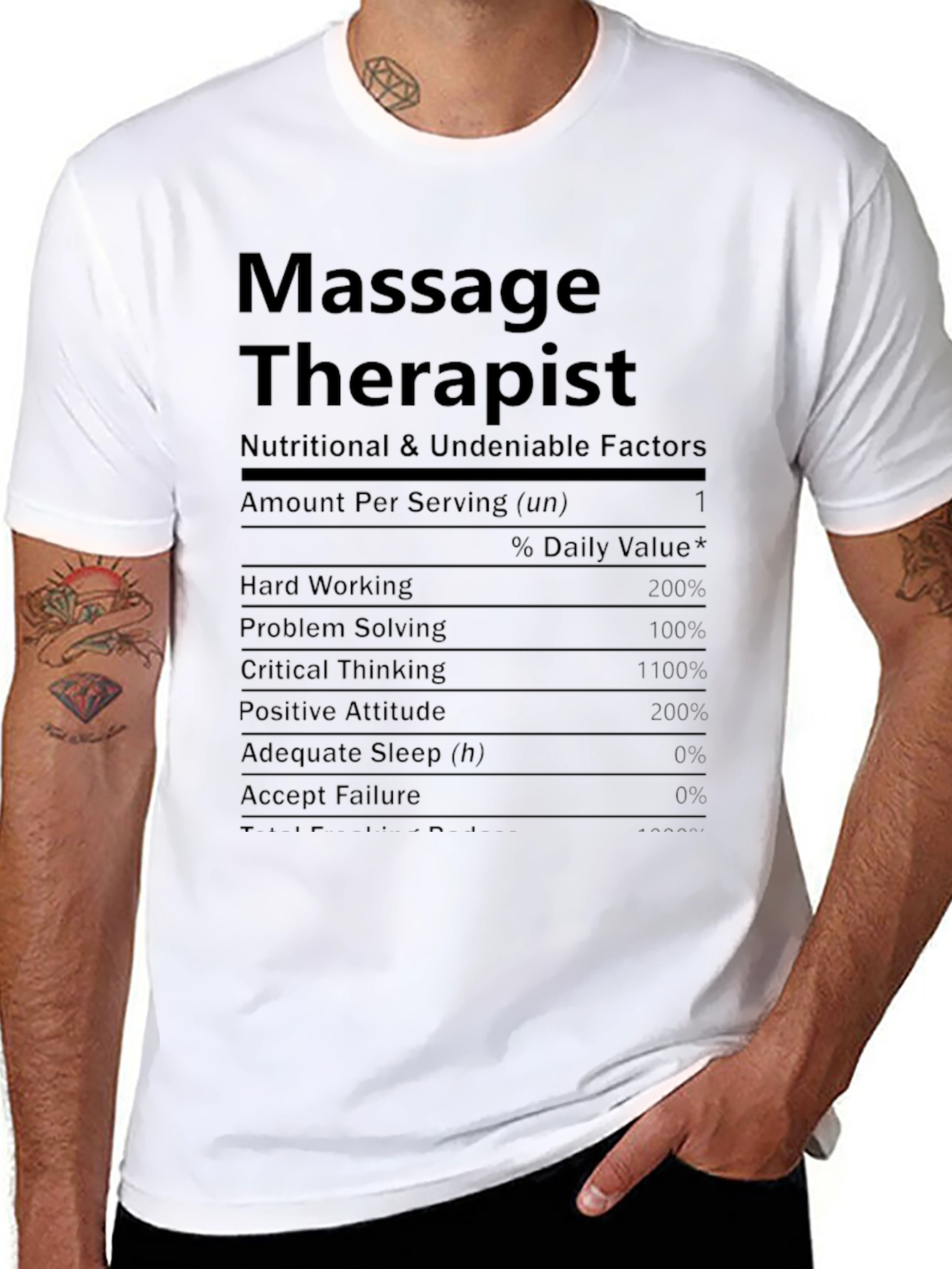 Massage Therapist Nutrition Facts T-Shirt - Funny Gift