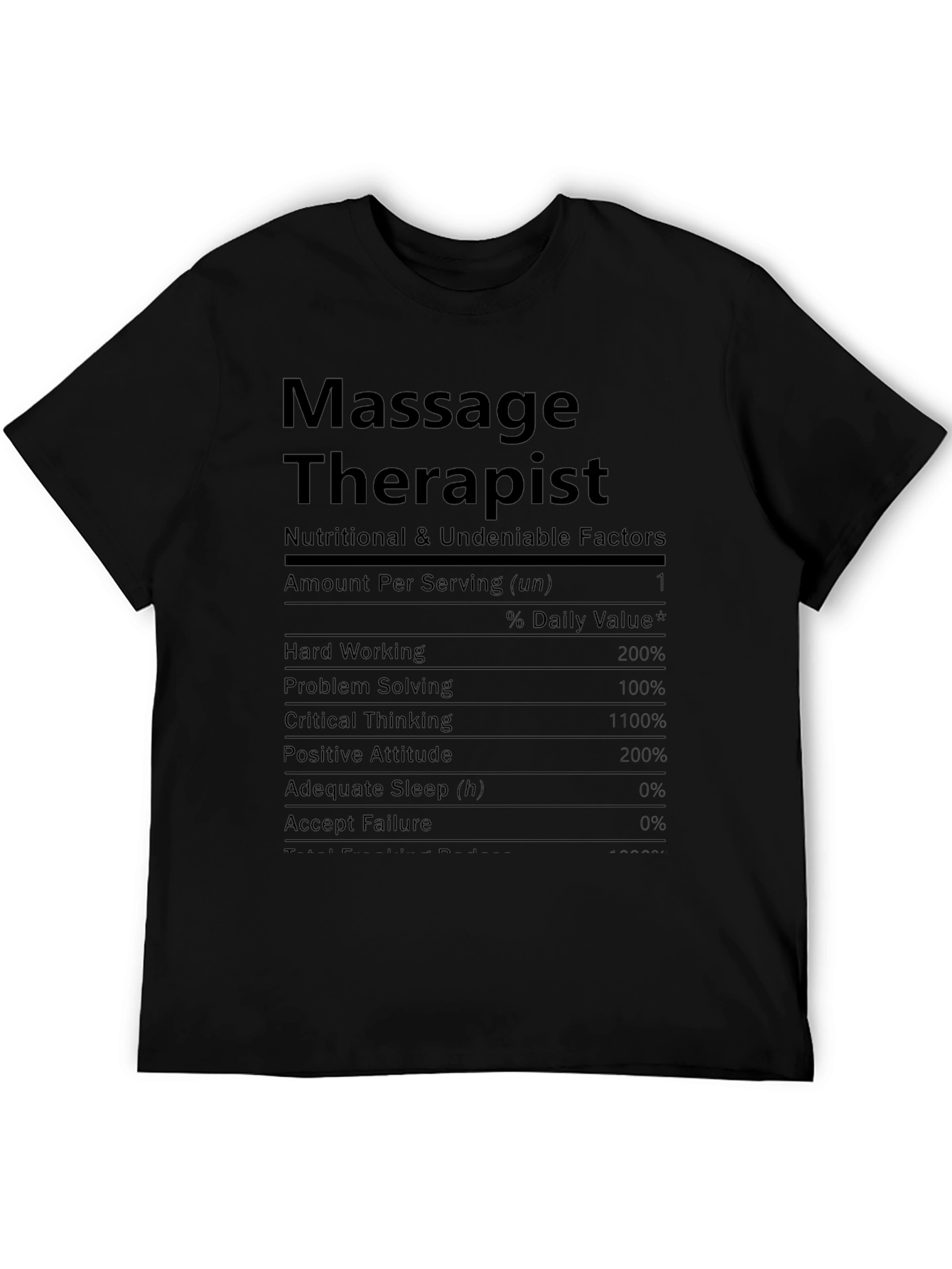 Massage Therapist Nutrition Facts T-Shirt - Funny Gift