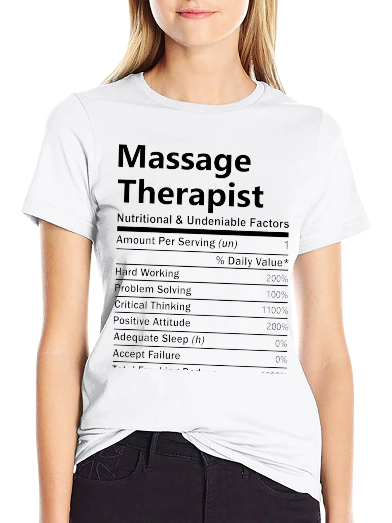 Massage Therapist Nutrition Facts T-Shirt - Funny Gift