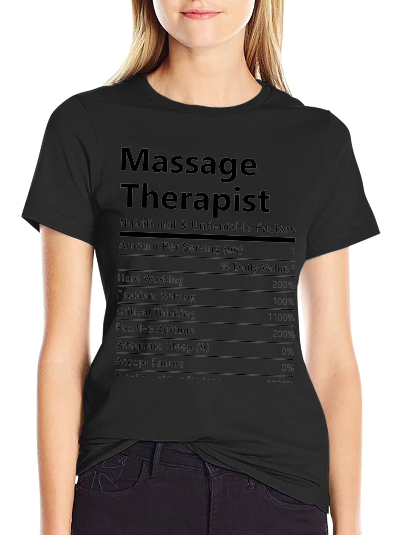 Massage Therapist Nutrition Facts T-Shirt - Funny Gift