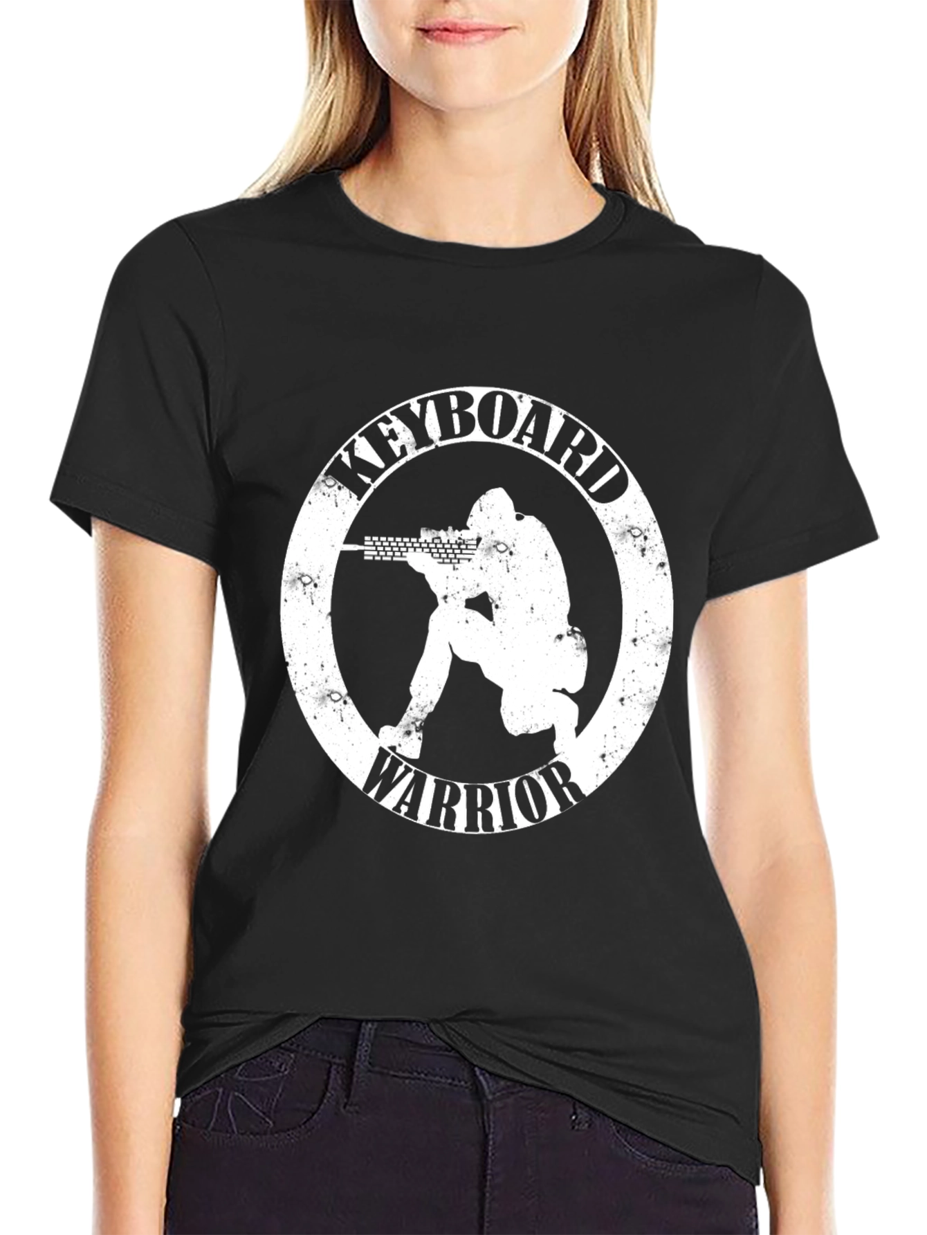 Keyboard Warrior Graphic T-Shirt - Black