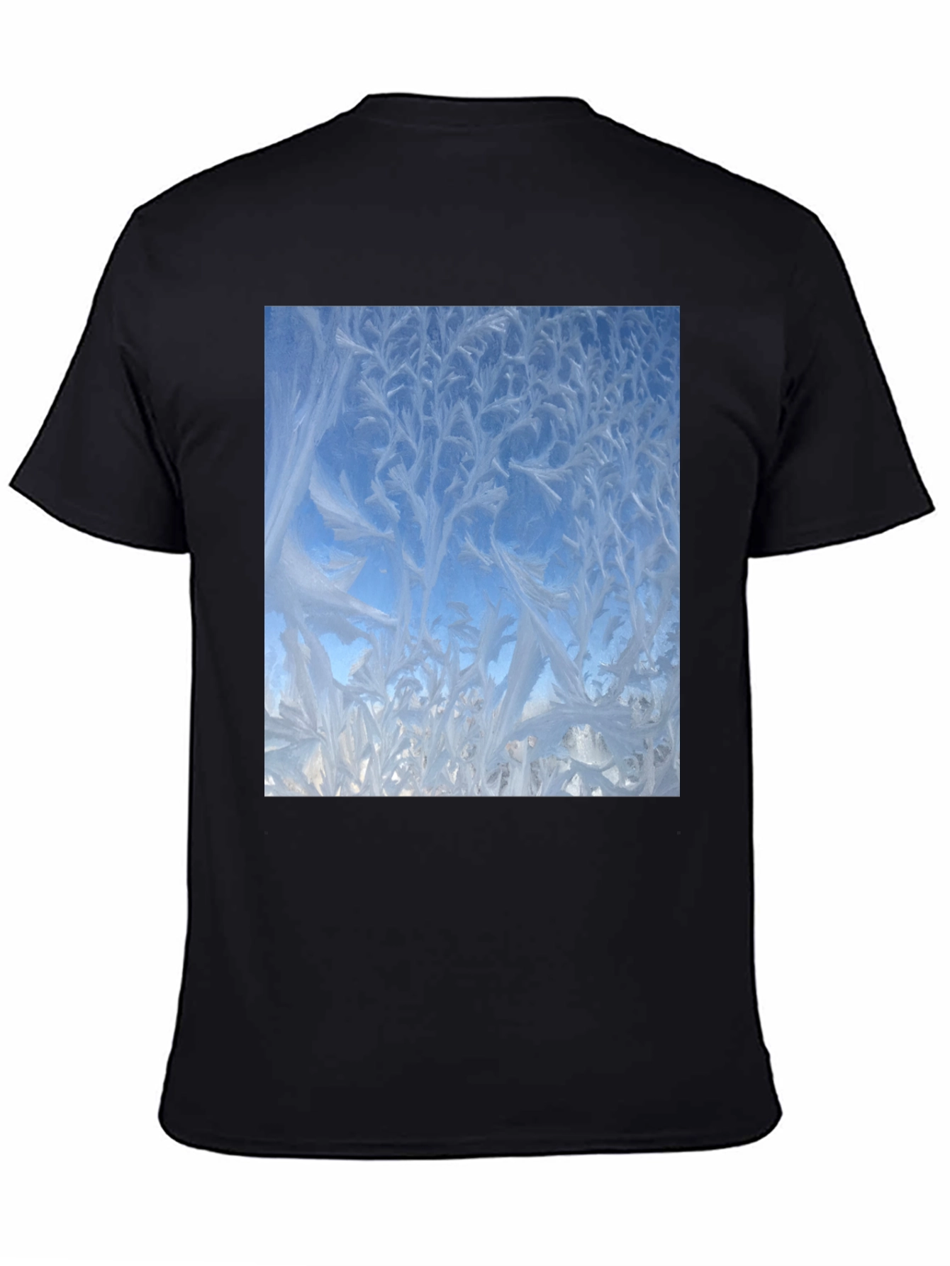 Winter Window Frost Print T-Shirt - Black
