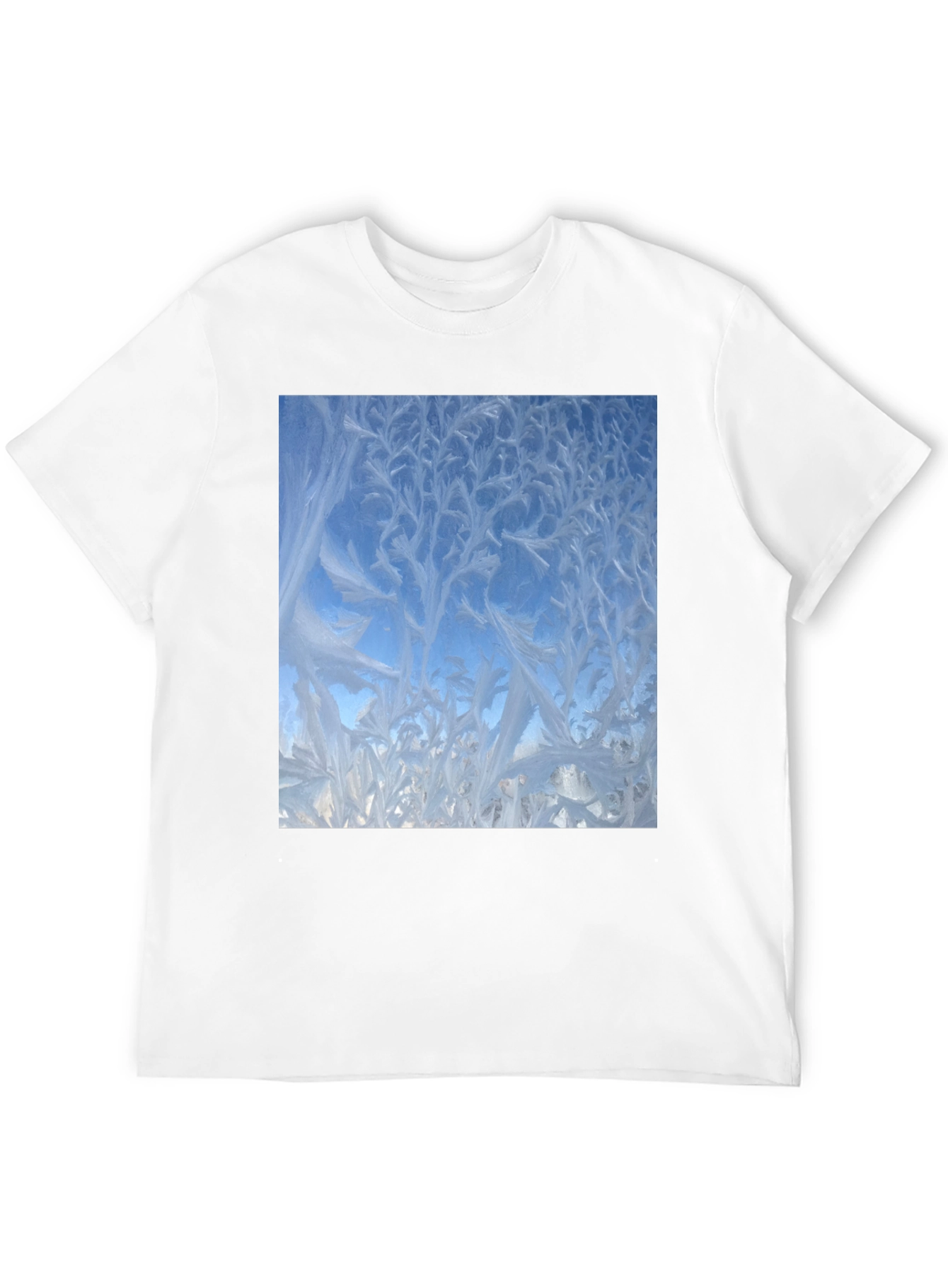 Winter Window Frost Print T-Shirt - Black