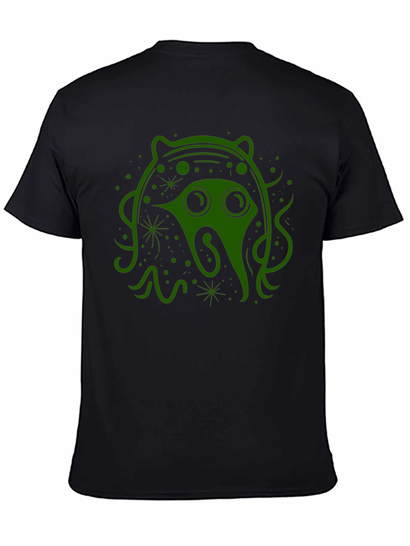 Green Alien Graphic Black Tee