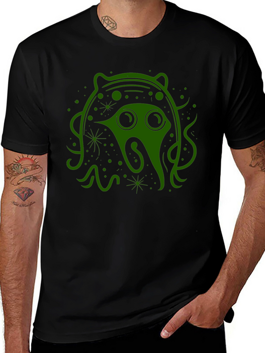 Green Alien Graphic Black Tee