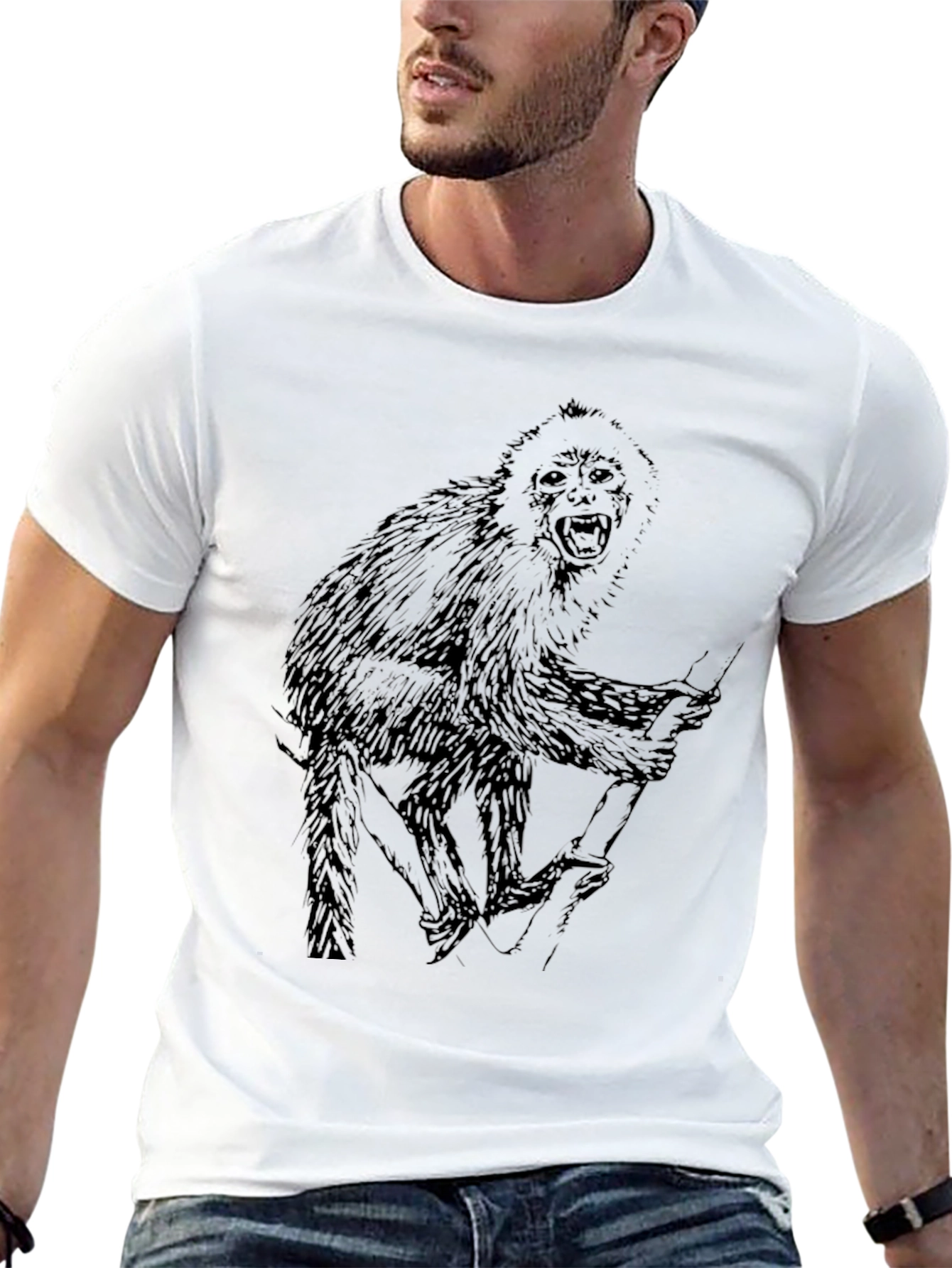 Monkey Graphic Black T-Shirt
