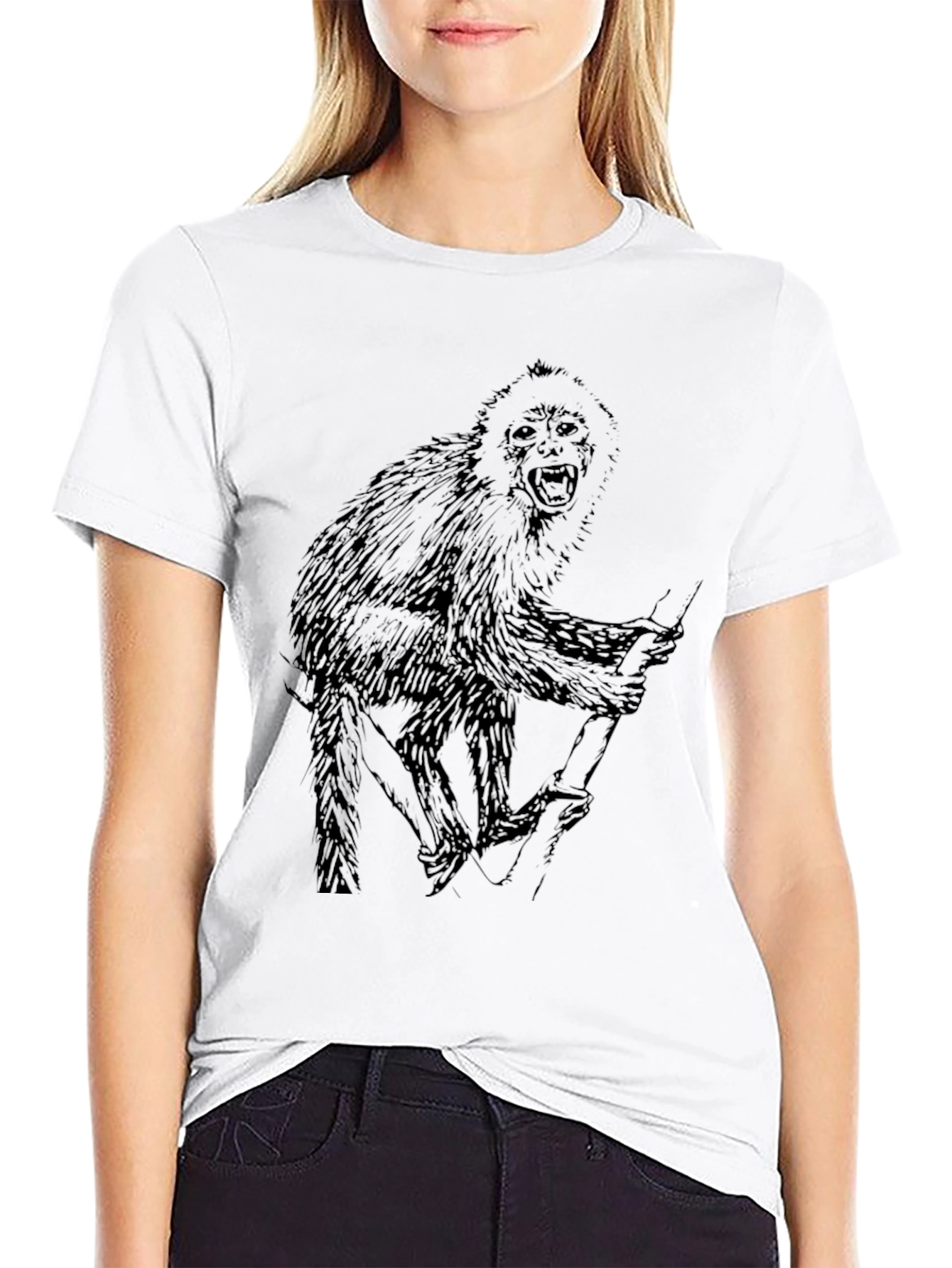 Monkey Graphic Black T-Shirt