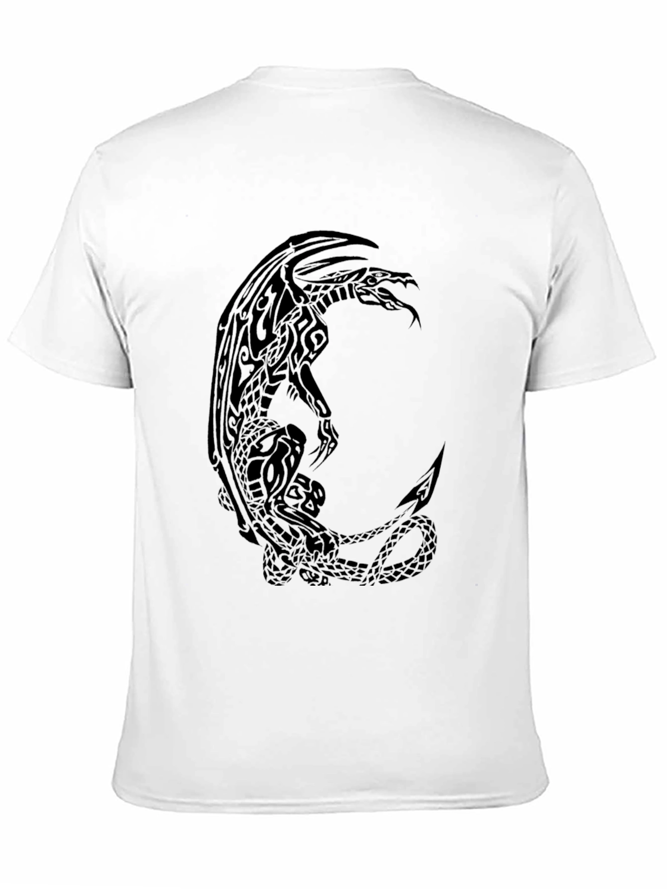 Tribal Dragon Graphic Tee - Mens Black T-Shirt