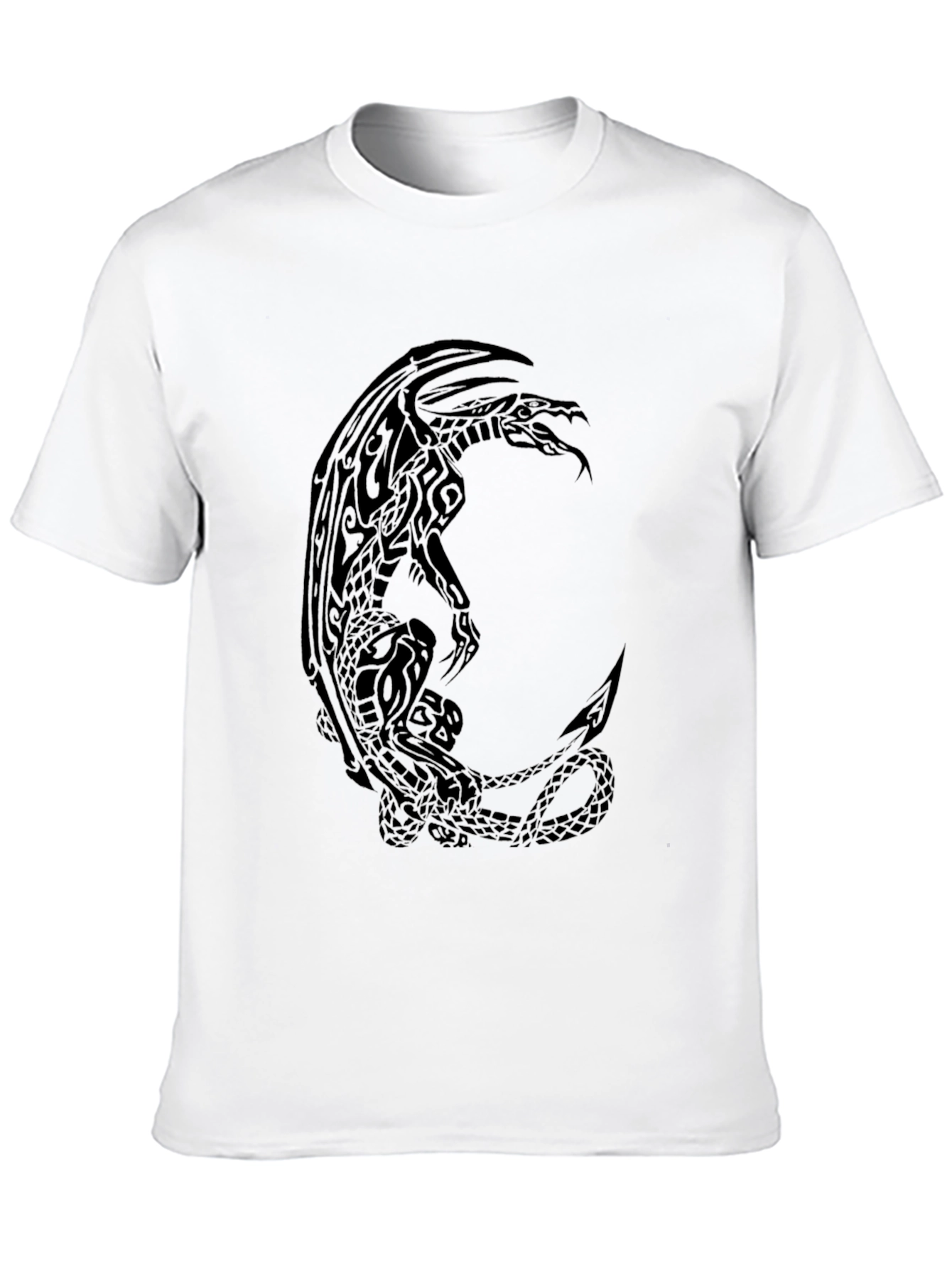 Tribal Dragon Graphic Tee - Mens Black T-Shirt