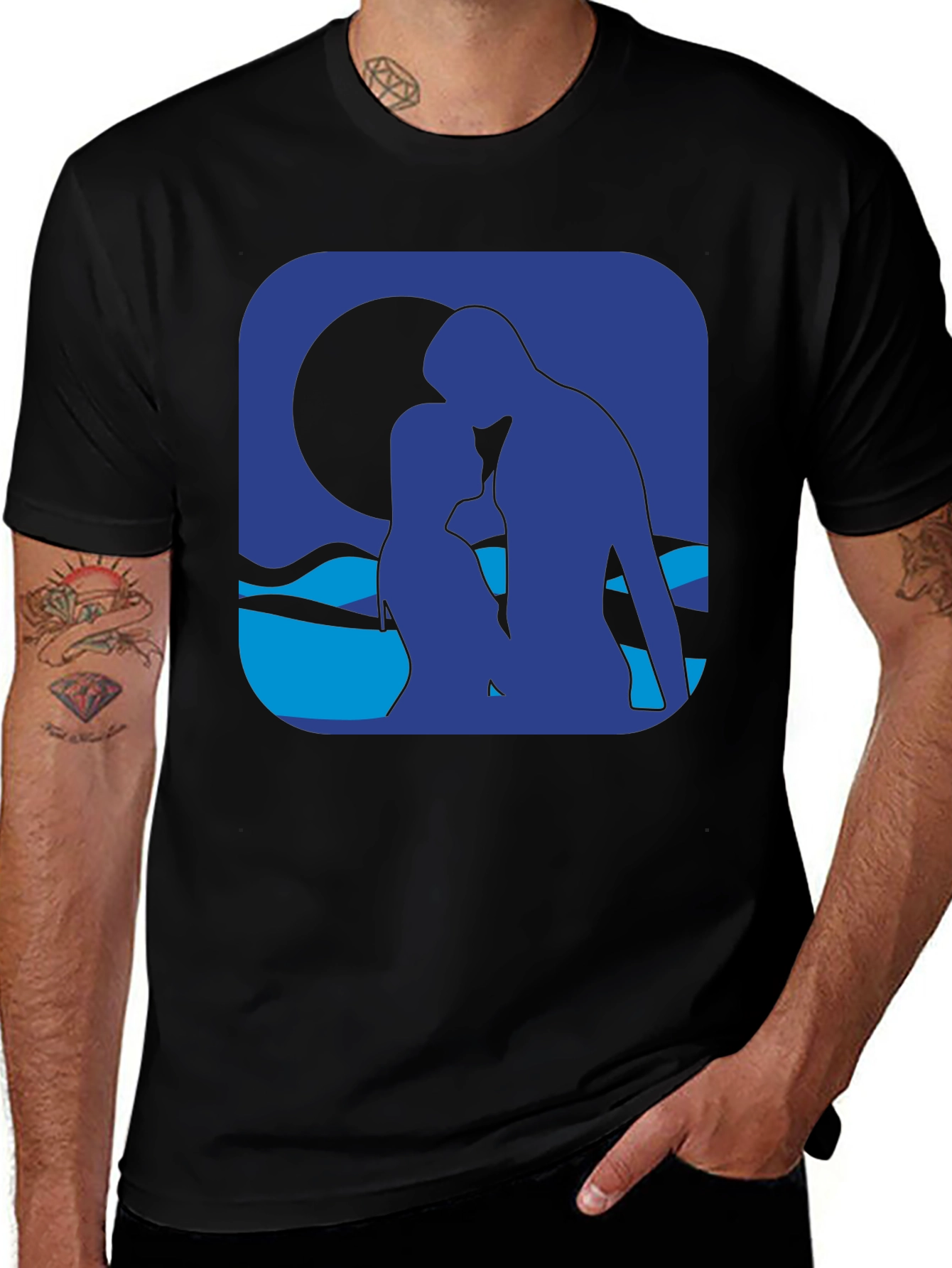 Romantic Silhouette Graphic T-Shirt