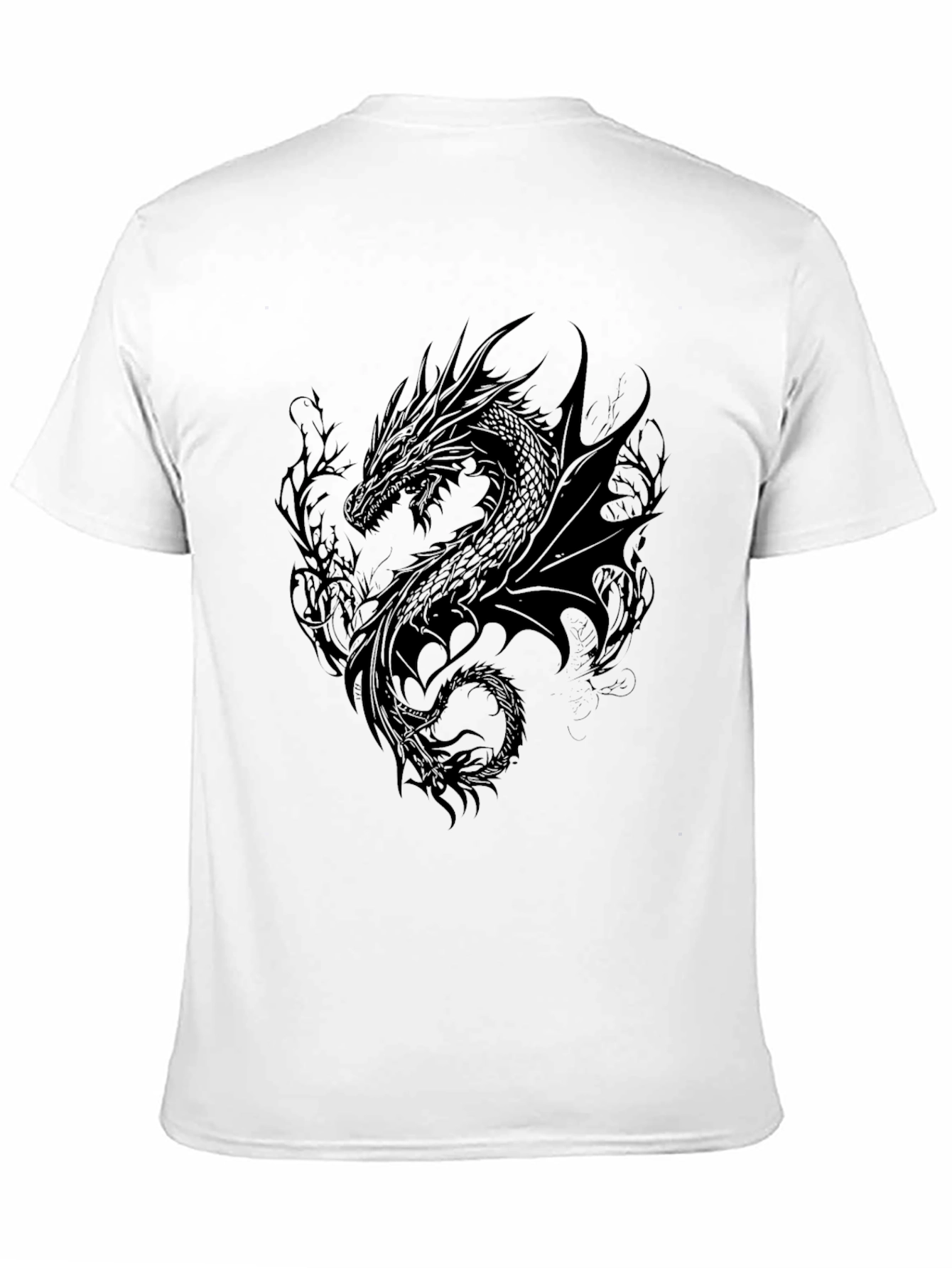 Black Dragon Graphic Tee - Dark Fantasy Style