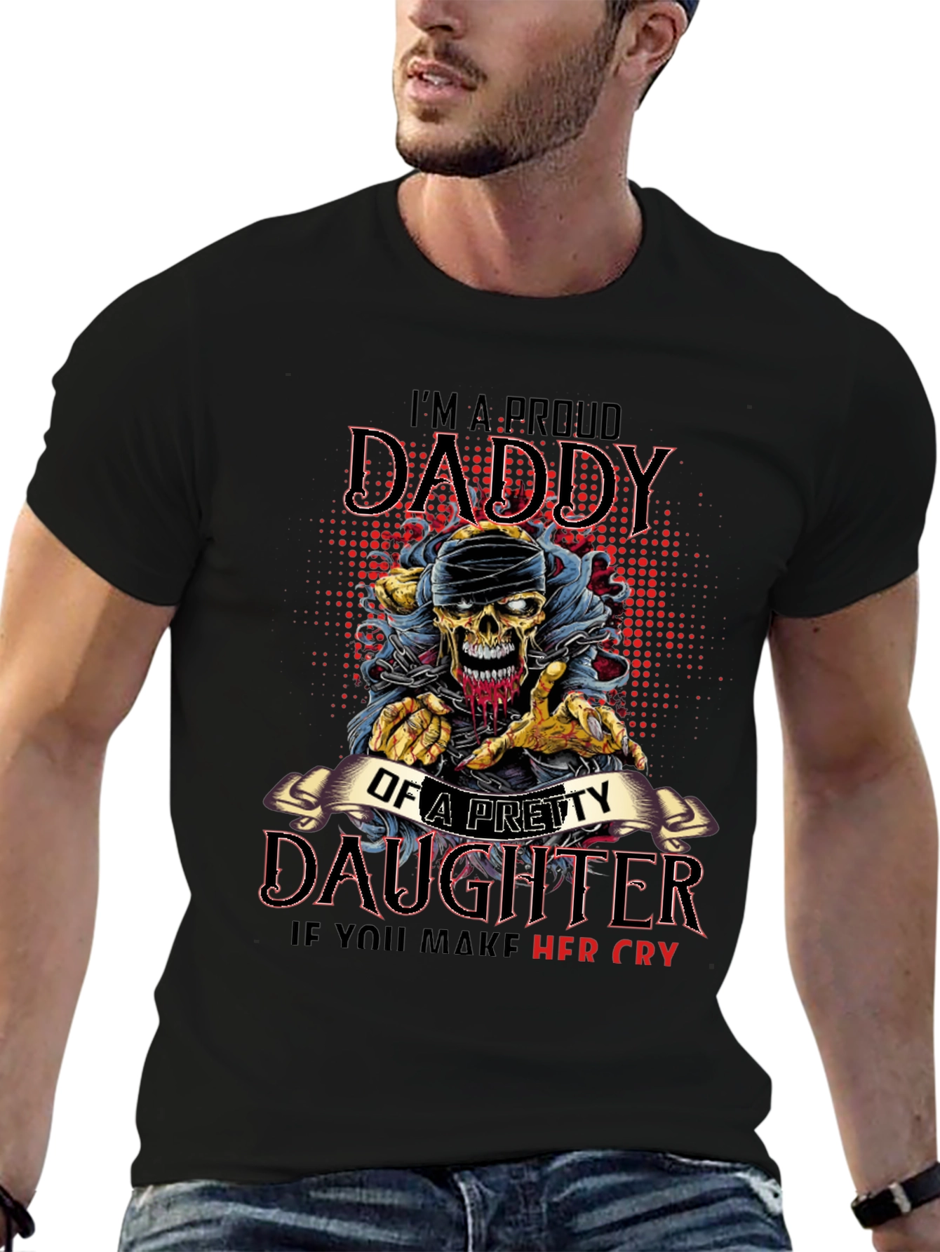 Proud Daddy Daughter Zombie Graphic T-Shirt