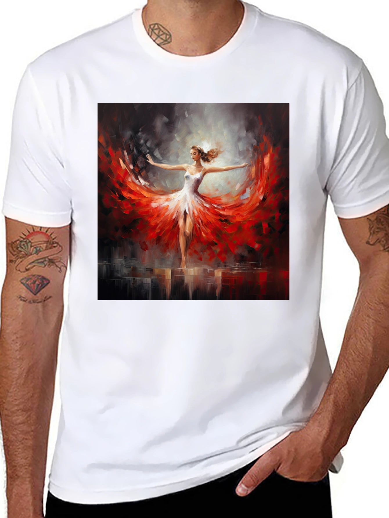 Dancing Lady Graphic Tee - Stylish Art T-Shirt