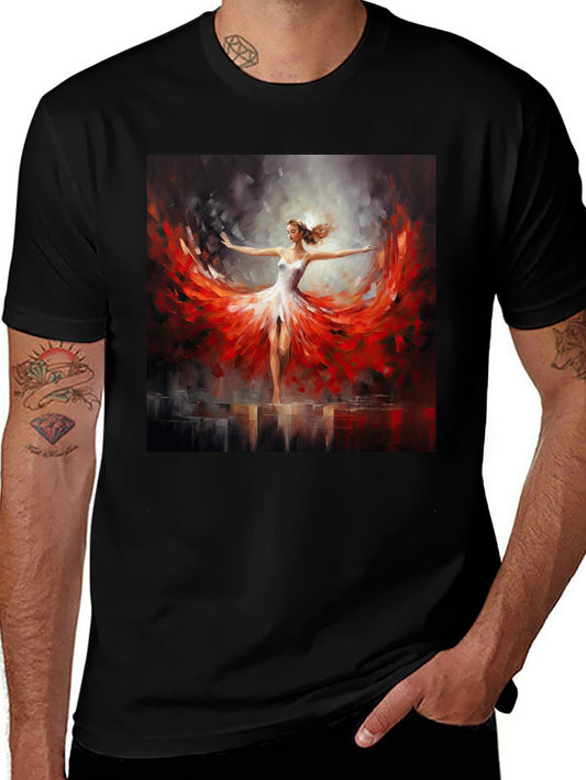 Dancing Lady Graphic Tee - Stylish Art T-Shirt