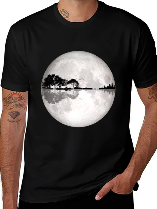 Moonlight Trees Graphic T-Shirt - Black