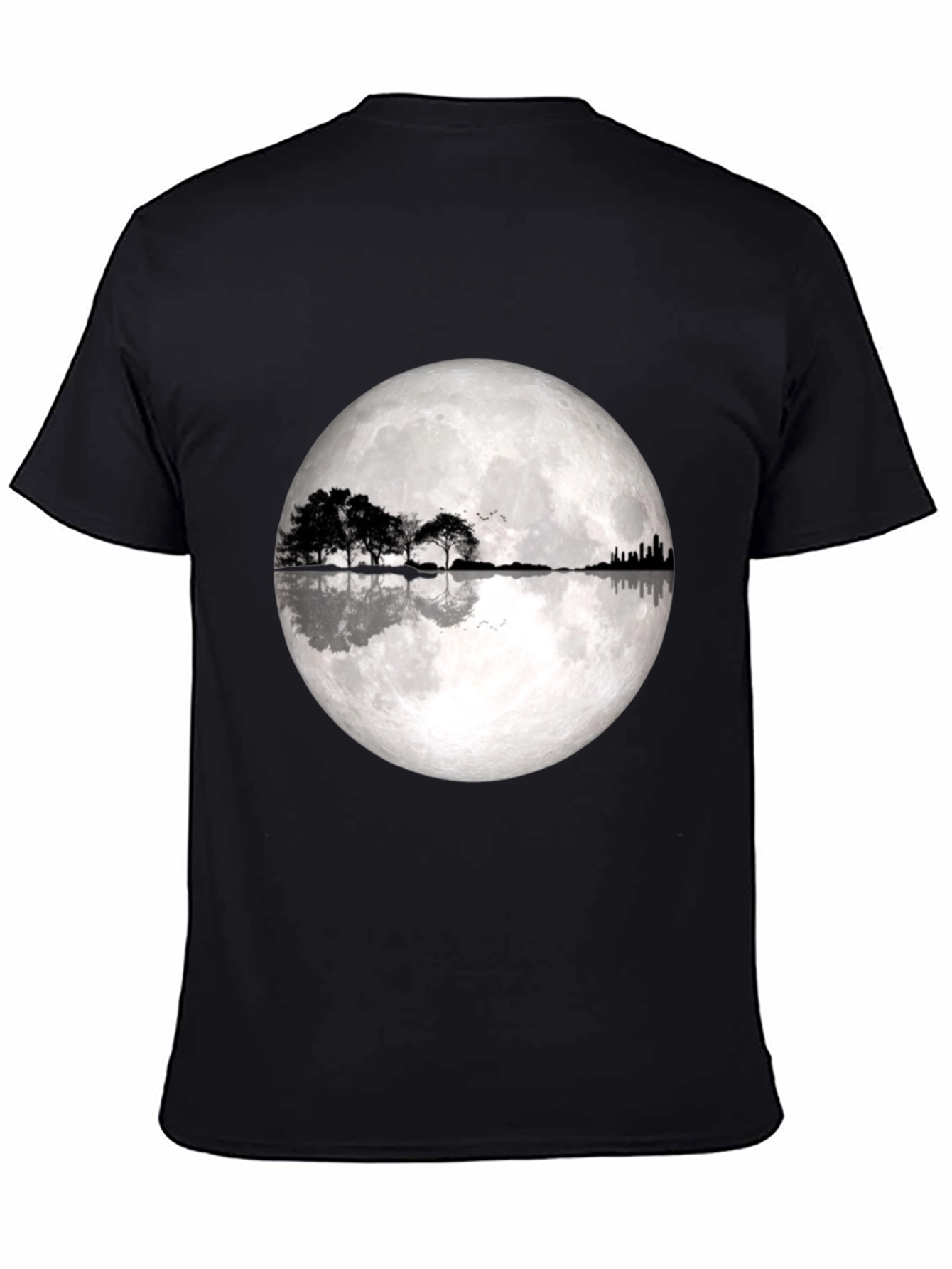 Moonlight Trees Graphic T-Shirt - Black