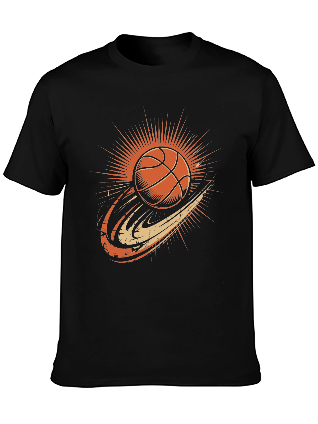 Basketball Graphic Tee - Classic Black Cotton T-Shirt