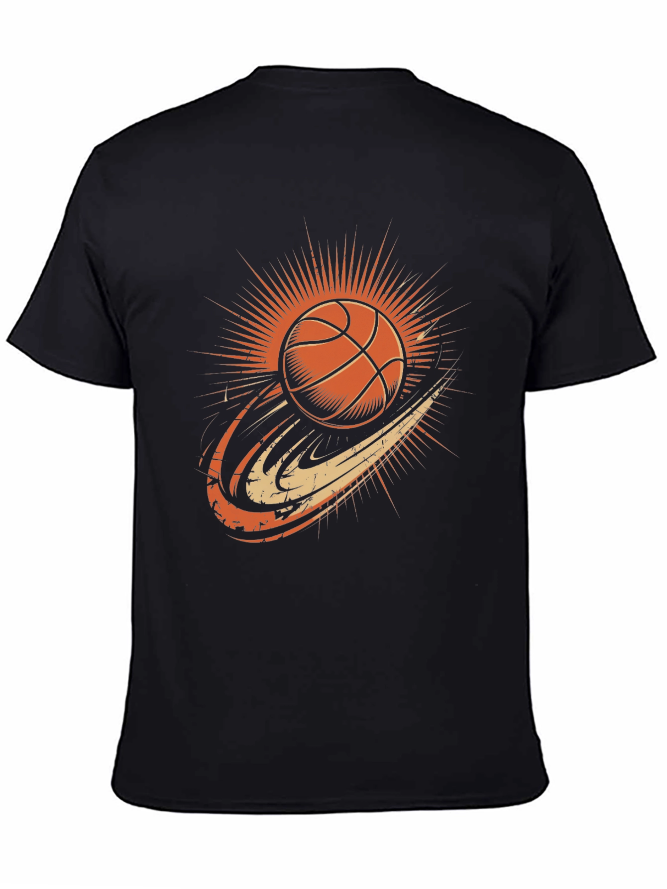Basketball Graphic Tee - Classic Black Cotton T-Shirt