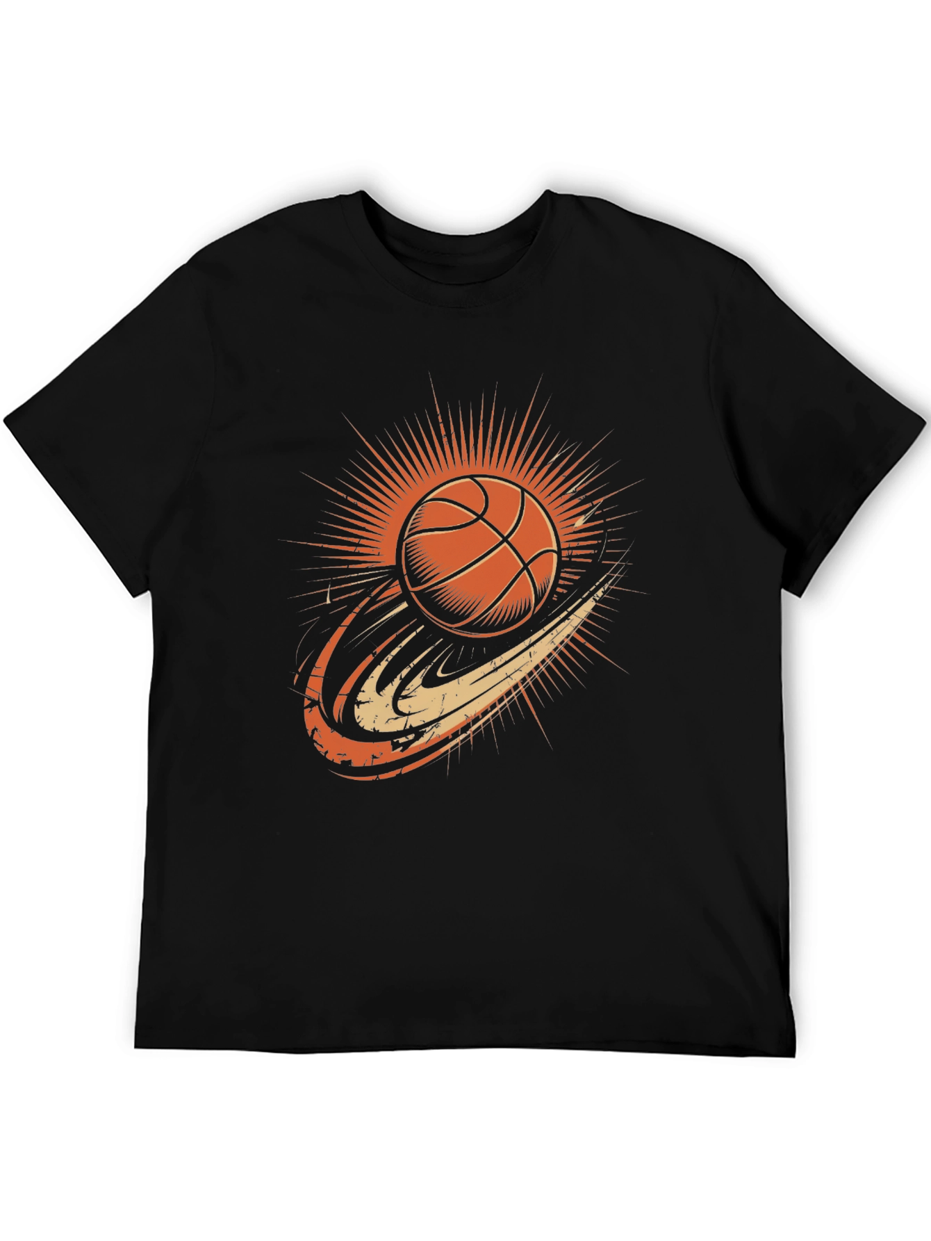 Basketball Graphic Tee - Classic Black Cotton T-Shirt