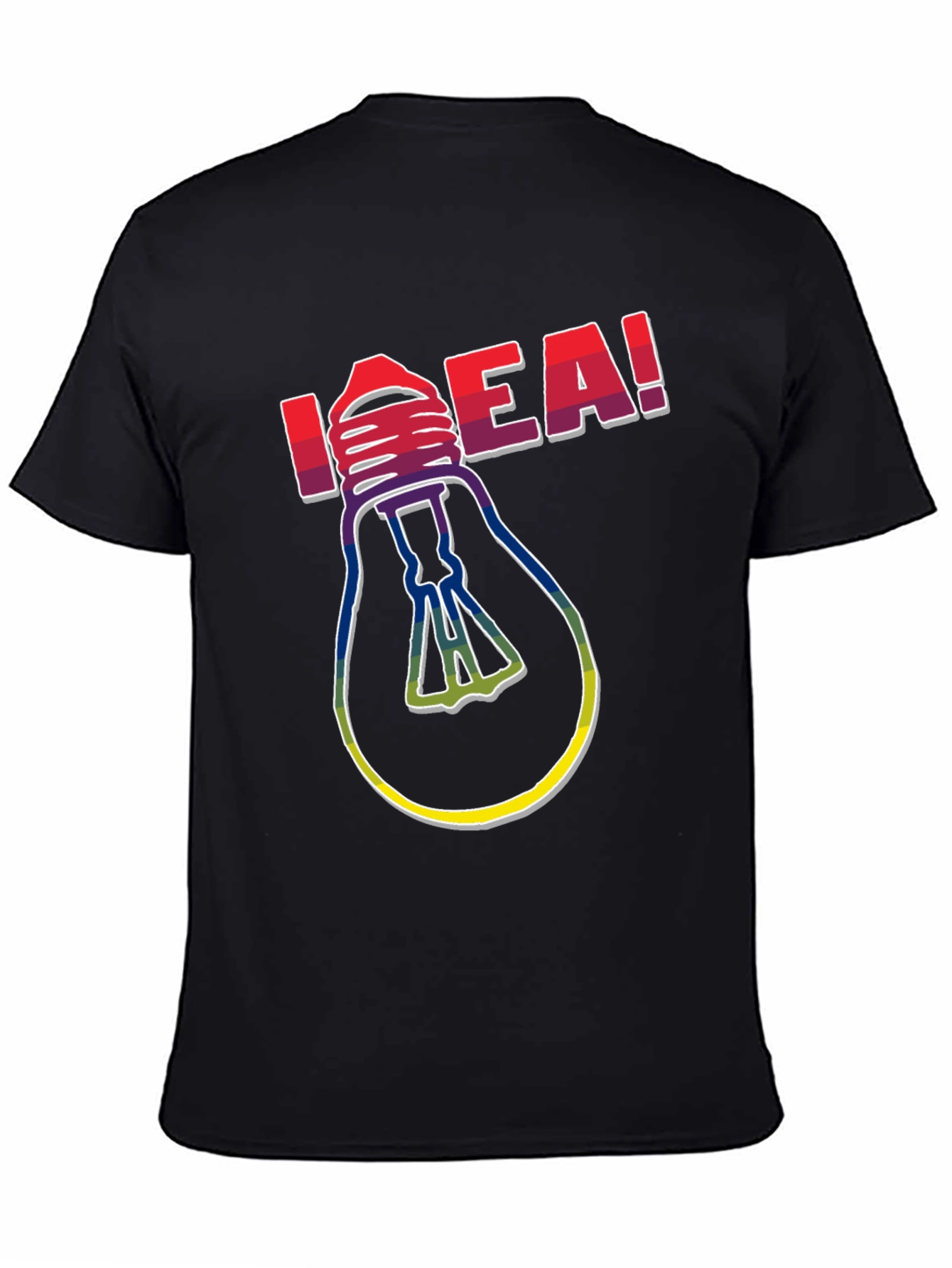 Idea! Light Bulb Graphic Print Crew Neck T-Shirt