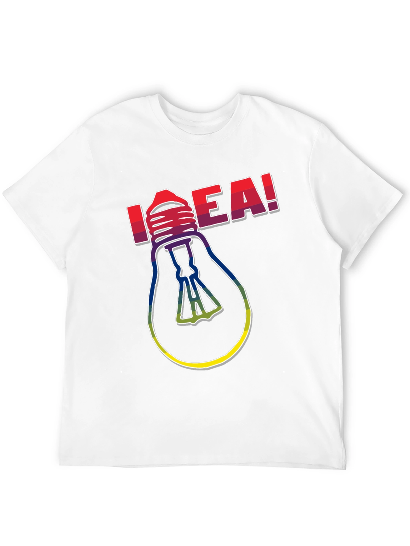 Idea! Light Bulb Graphic Print Crew Neck T-Shirt