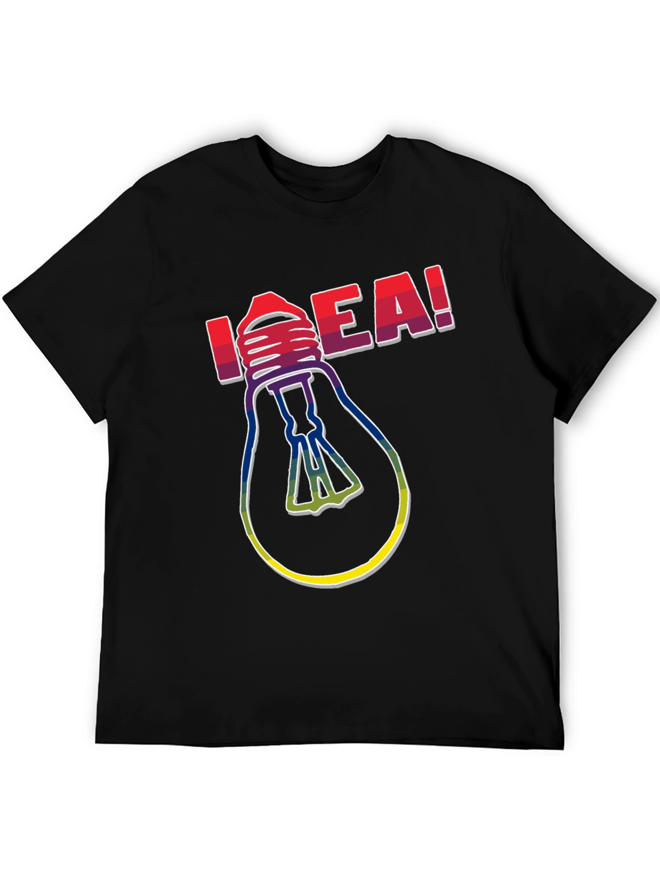 Idea! Light Bulb Graphic Print Crew Neck T-Shirt