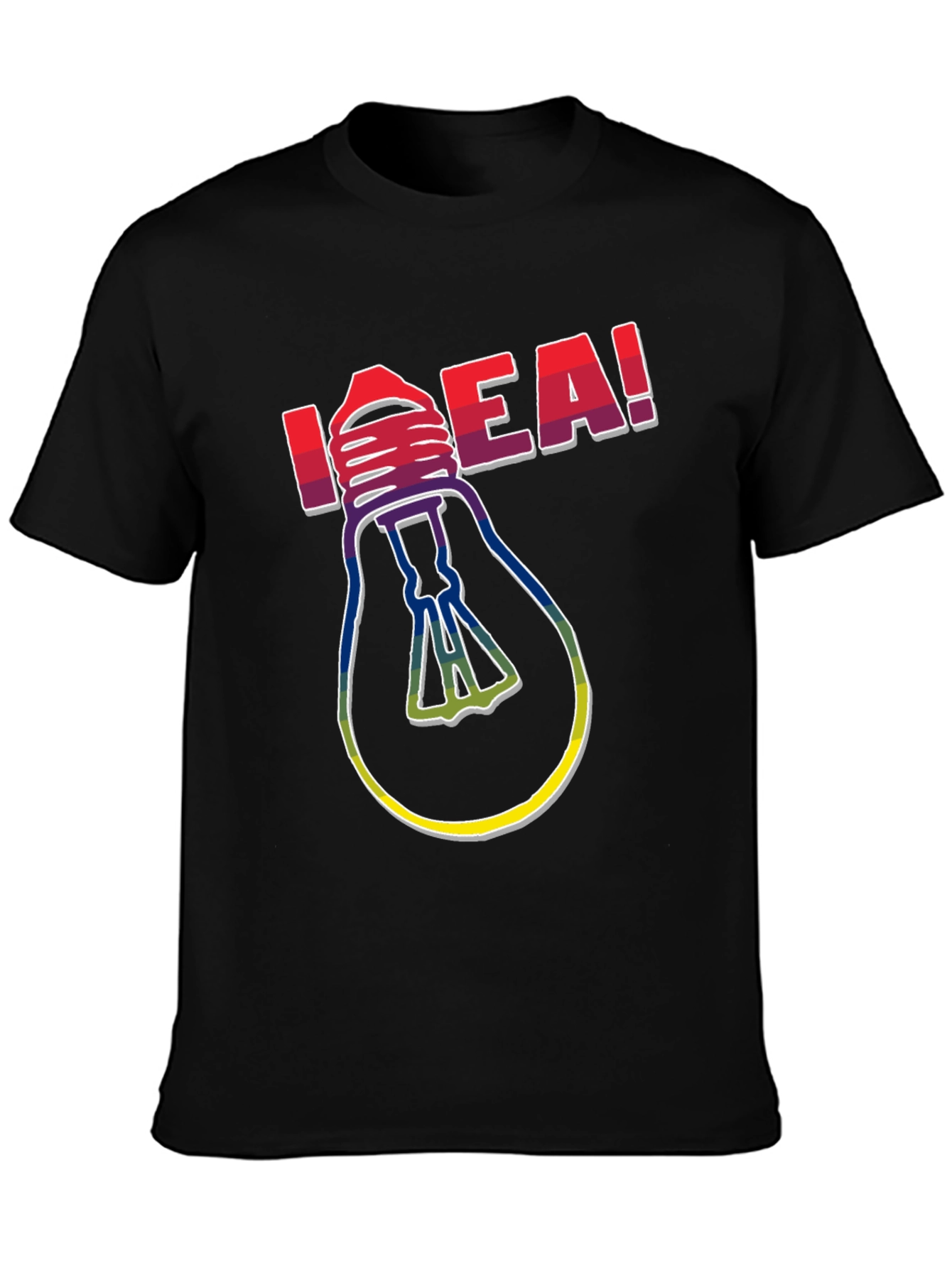Idea! Light Bulb Graphic Print Crew Neck T-Shirt