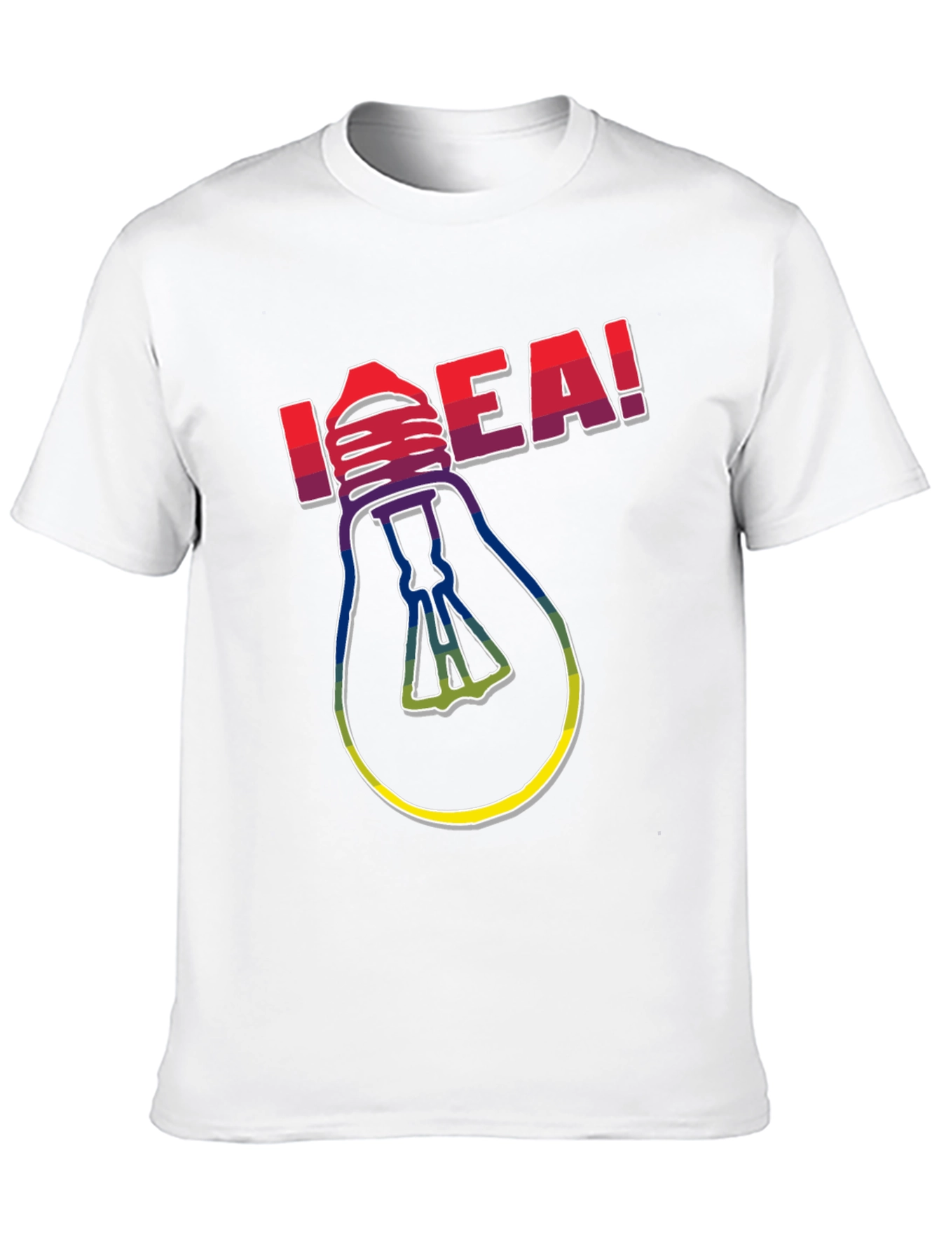 Idea! Light Bulb Graphic Print Crew Neck T-Shirt