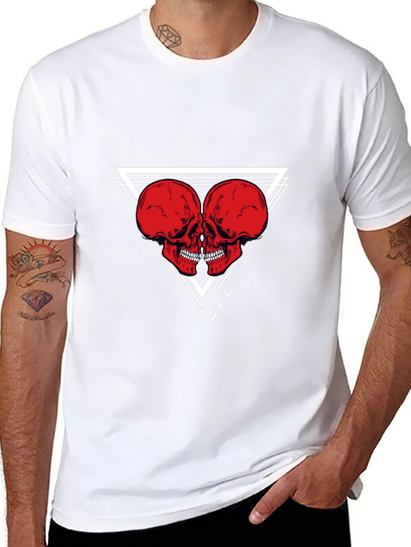 Skull Love Graphic Tee - Black