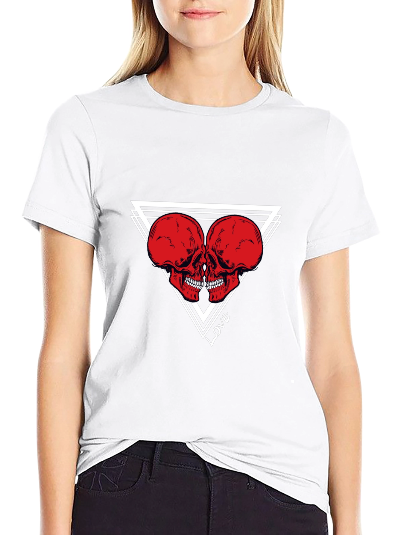 Skull Love Graphic Tee - Black